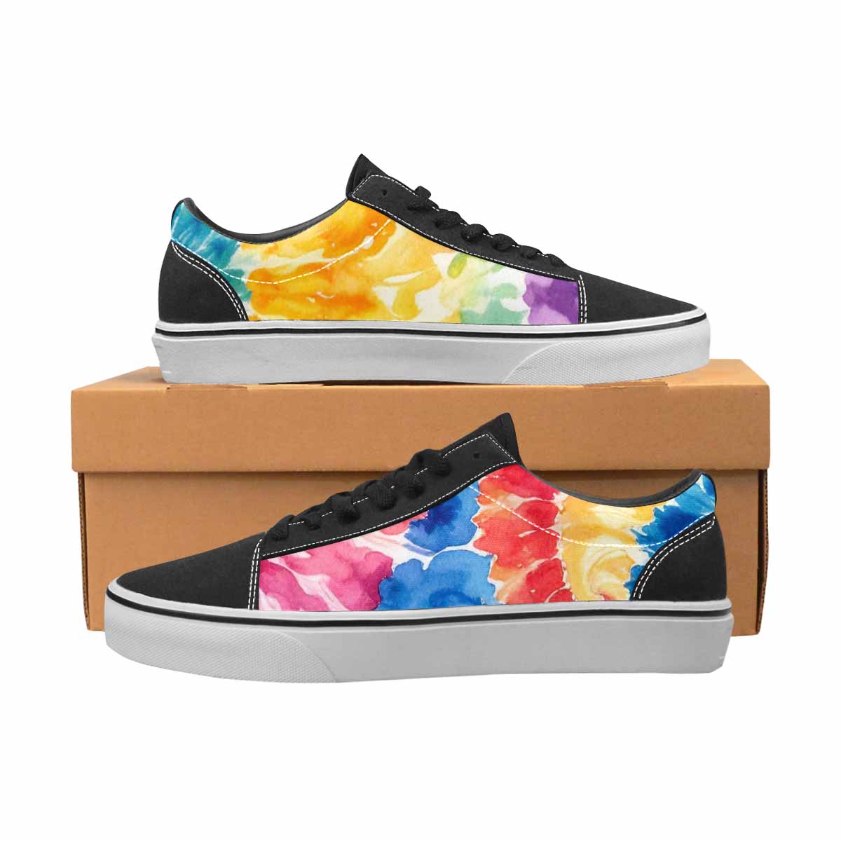 MEN'S Tie Dye Swirl Canvas Lace-Up Aesthetic Custom Sneakers