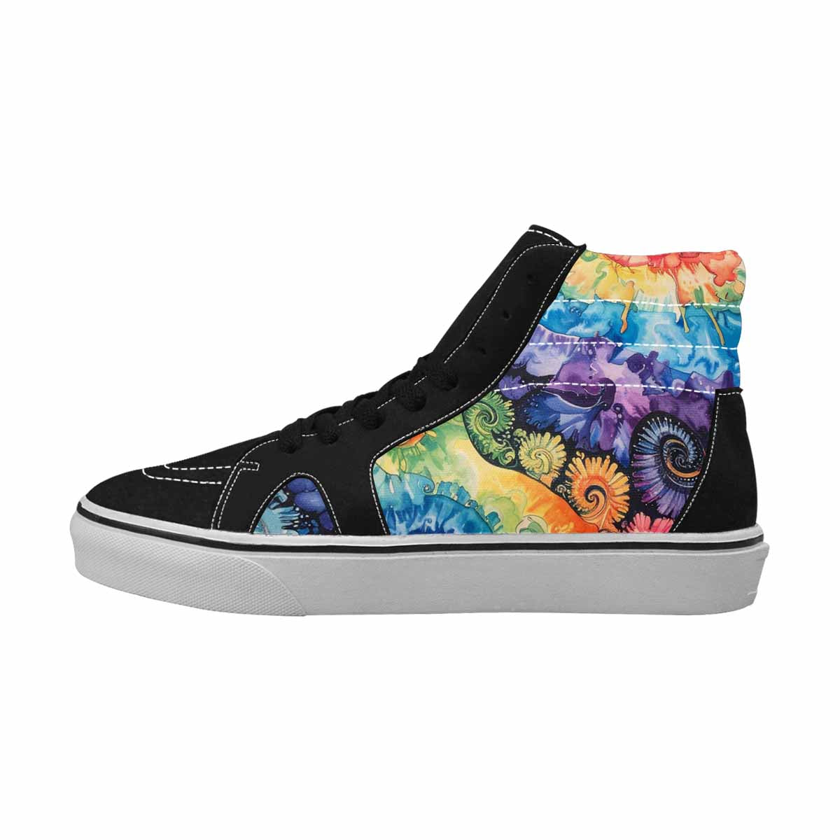 MEN'S Tie High Top Canvas Neon Fantasy Custom Shoes