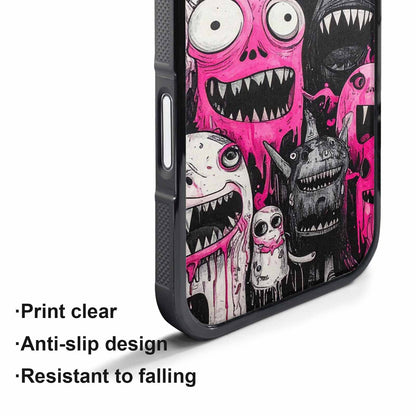 iPhone 17 Air Case — Black Pink Ink Monsters General Cartoon, Custom Printed Phone Case