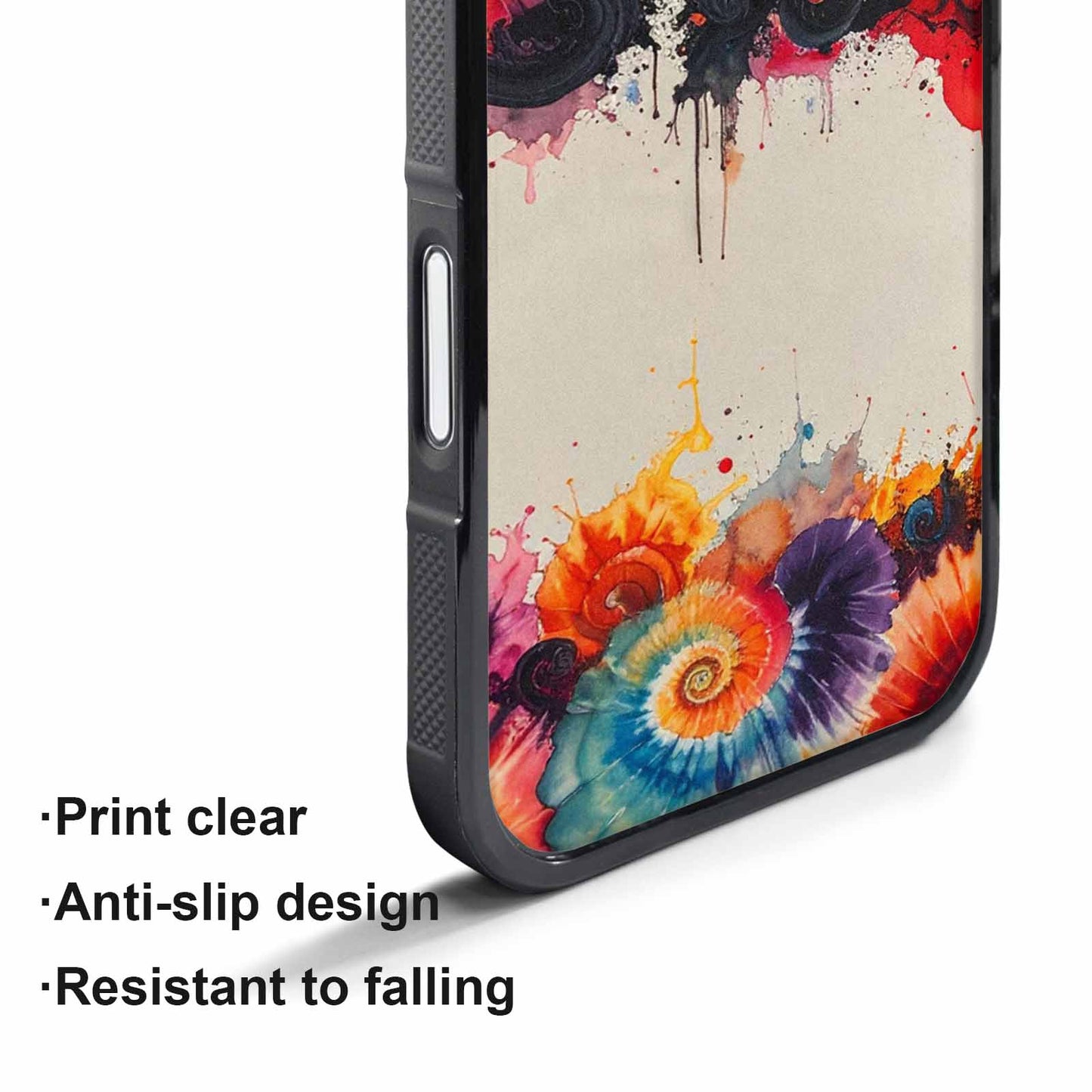 iPhone 17 Air Case — Tie Dye Swirls Black Red Tie, Custom Print Case Cover