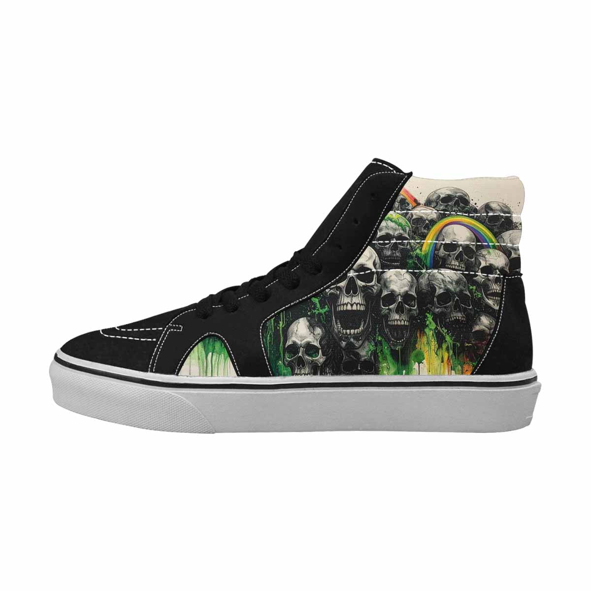 MEN'S Rainbow From Skull S High Top Canvas Dark Academia Custom Sneakers