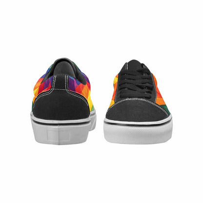 WOMEN'S Rainbow Pride Flag Canvas Lace-Up Wallpaper Art Shoes