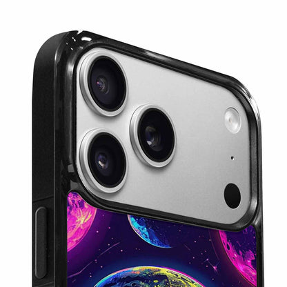 iPhone 17 Pro Case — Neon Winter Moon Seamless Cartoon Cute, Unique Phone Case Design