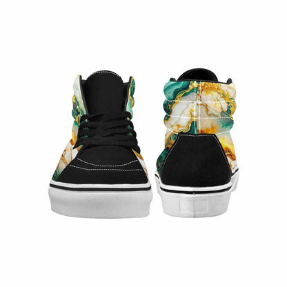 MEN'S Marble Gold High Top Canvas Dark Academia Custom Sneakers