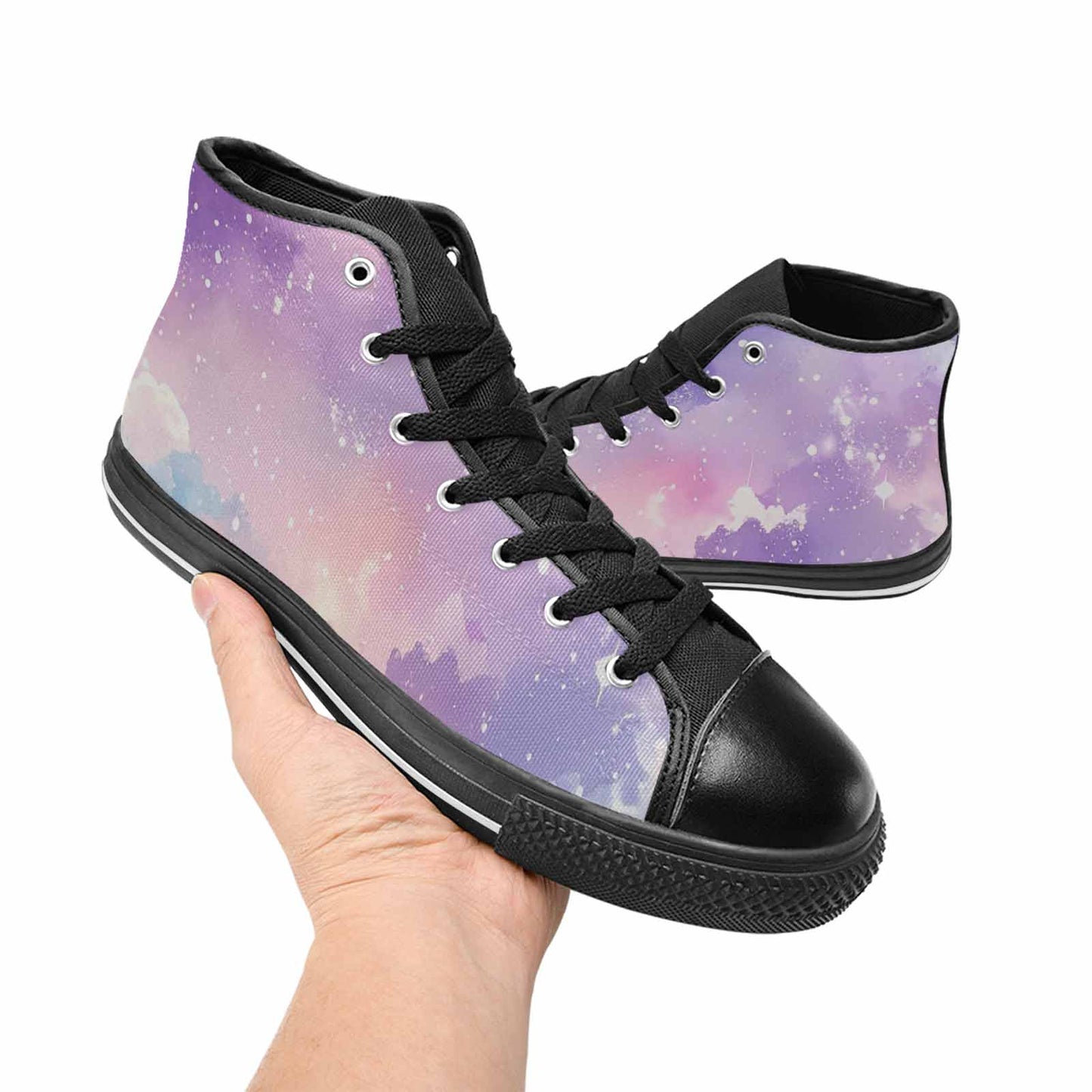 MEN'S Galaxy Art - High Top Canvas Neon Fantasy Custom Sneakers