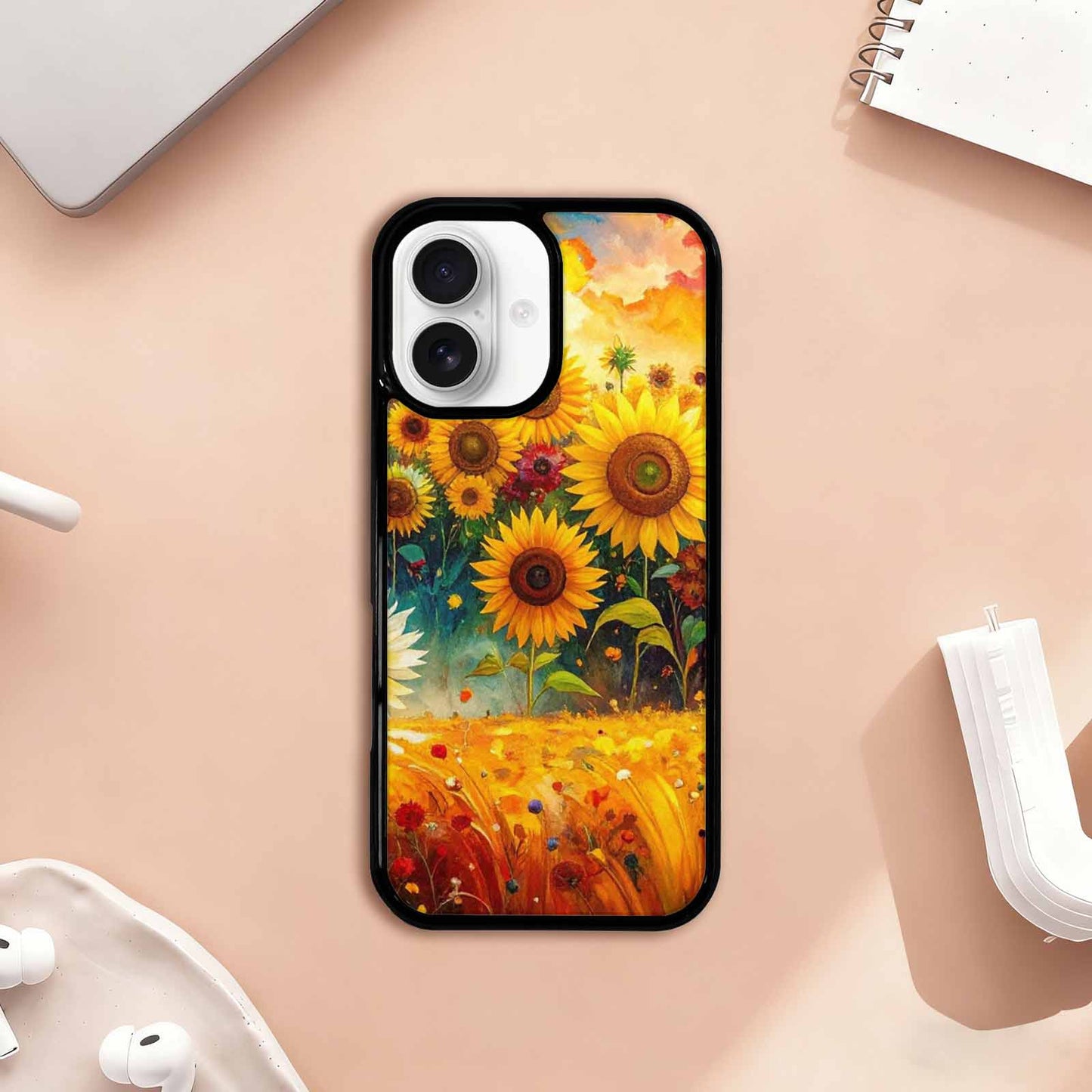 iPhone 17 Case — Impressionist Sunflower Brushstroke Pattern Floral, Unique Phone Case Design