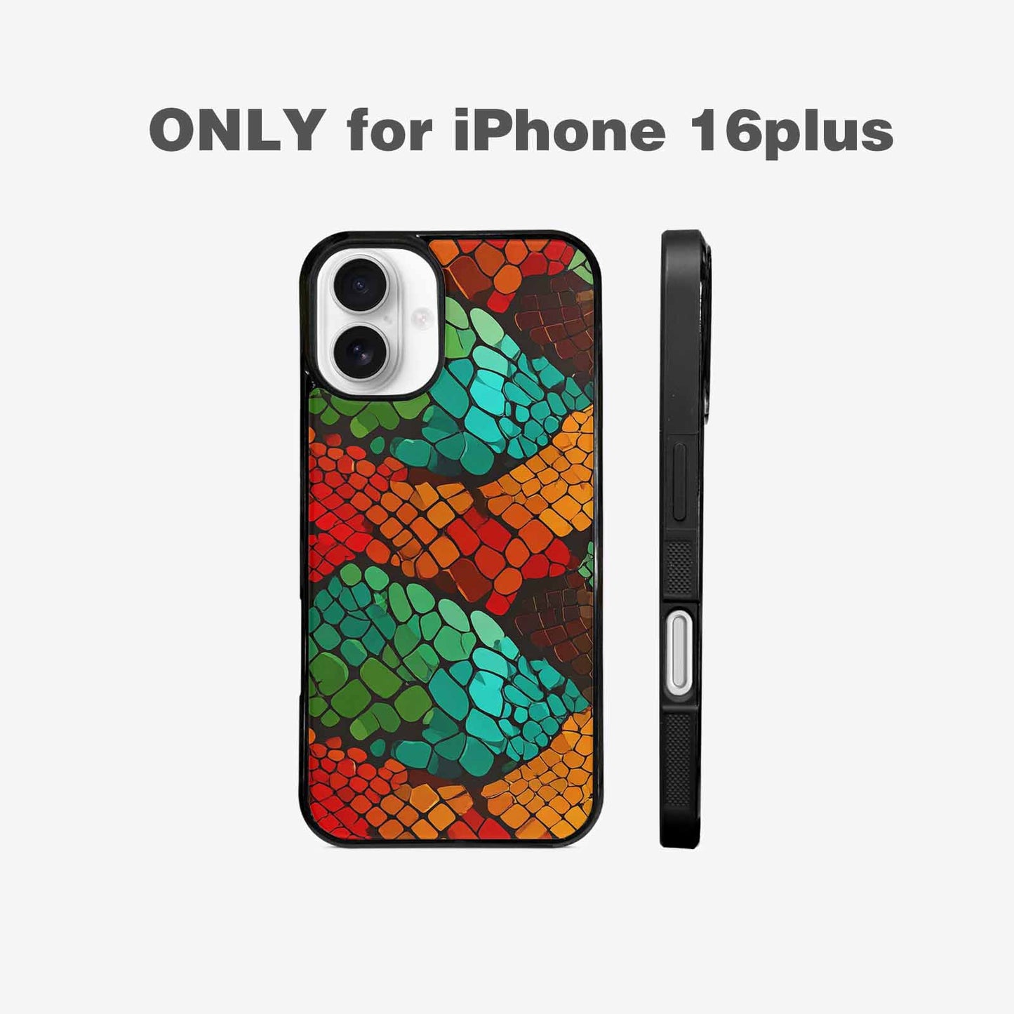 iPhone 16 Plus Case — Dark Snake Print Custom, Custom Phone Case