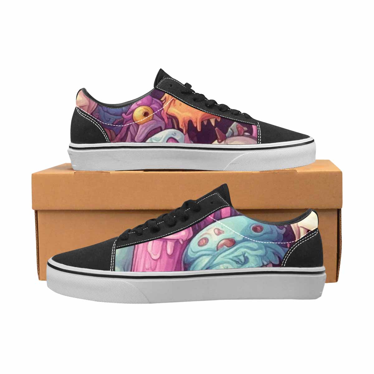 WOMEN'S Ice Cream Monsters  Lace-Up Canvas Cottagecore Sneakers