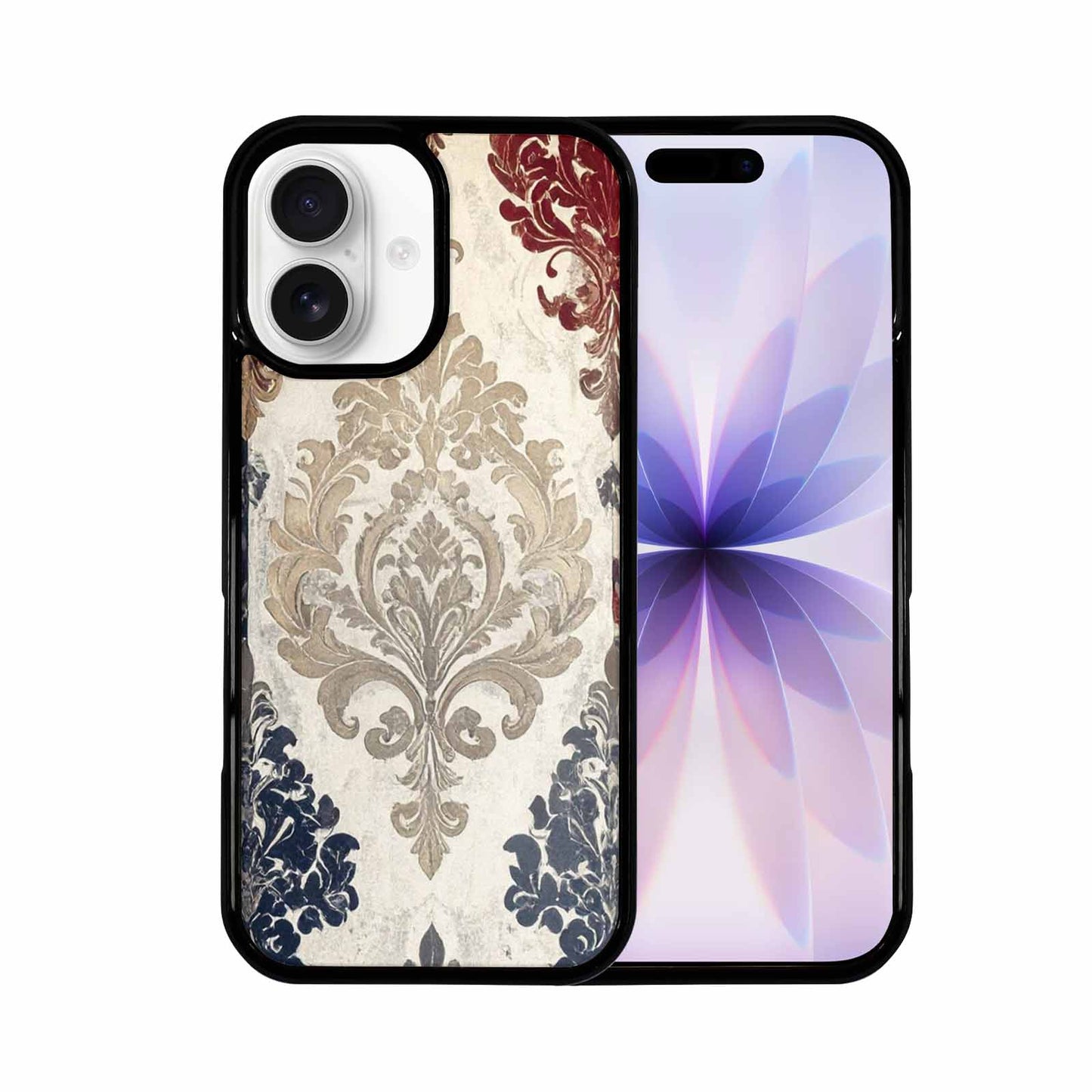 iPhone 17 Case — Small Damask Ornamental Wallpaper Original Art, Custom Print Case Cover