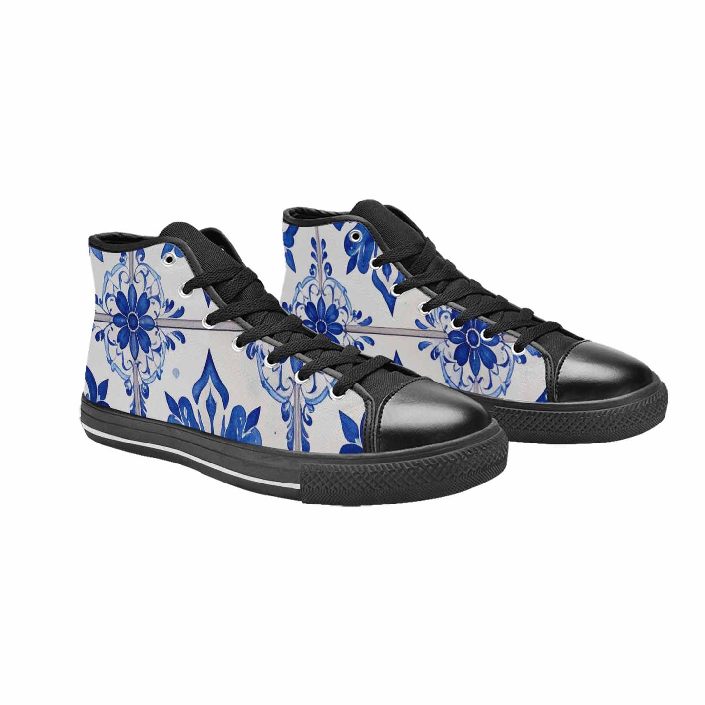 WOMEN'S Talavera Tile Floral High Top Canvas Y2K Shoes
