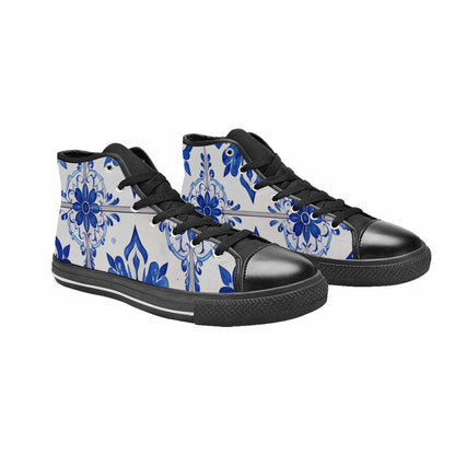 WOMEN'S Talavera Tile Floral High Top Canvas Y2K Shoes