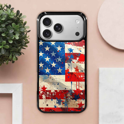iPhone 17 Pro Max Case — Patriotic Stars And Stripes Galaxy Space, Custom Phone Case