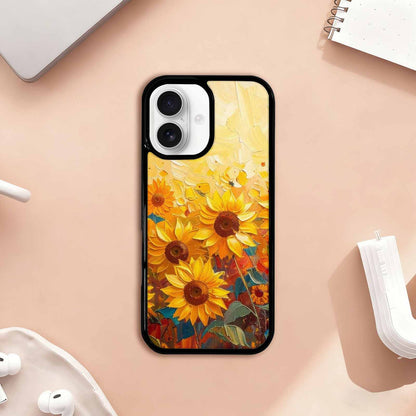 iPhone 17 Case — Impressionist Sunflower Brushstroke Pattern Floral, Original Design Phone Case