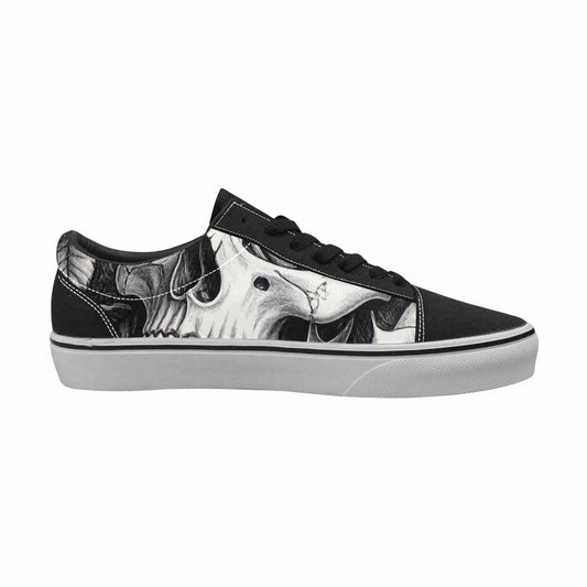 WOMEN'S Skulls Roses Pen Ink Canvas Lace-Up Dreamcore Shoes