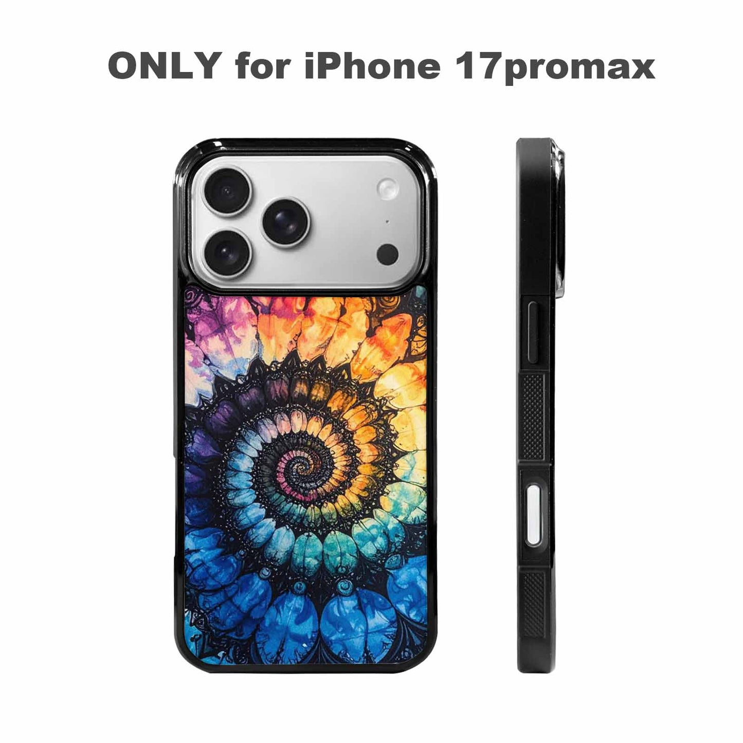 iPhone 17 Pro Max Case — Tie Dye Swirls (black Tie Dye, Custom Print Case Cover