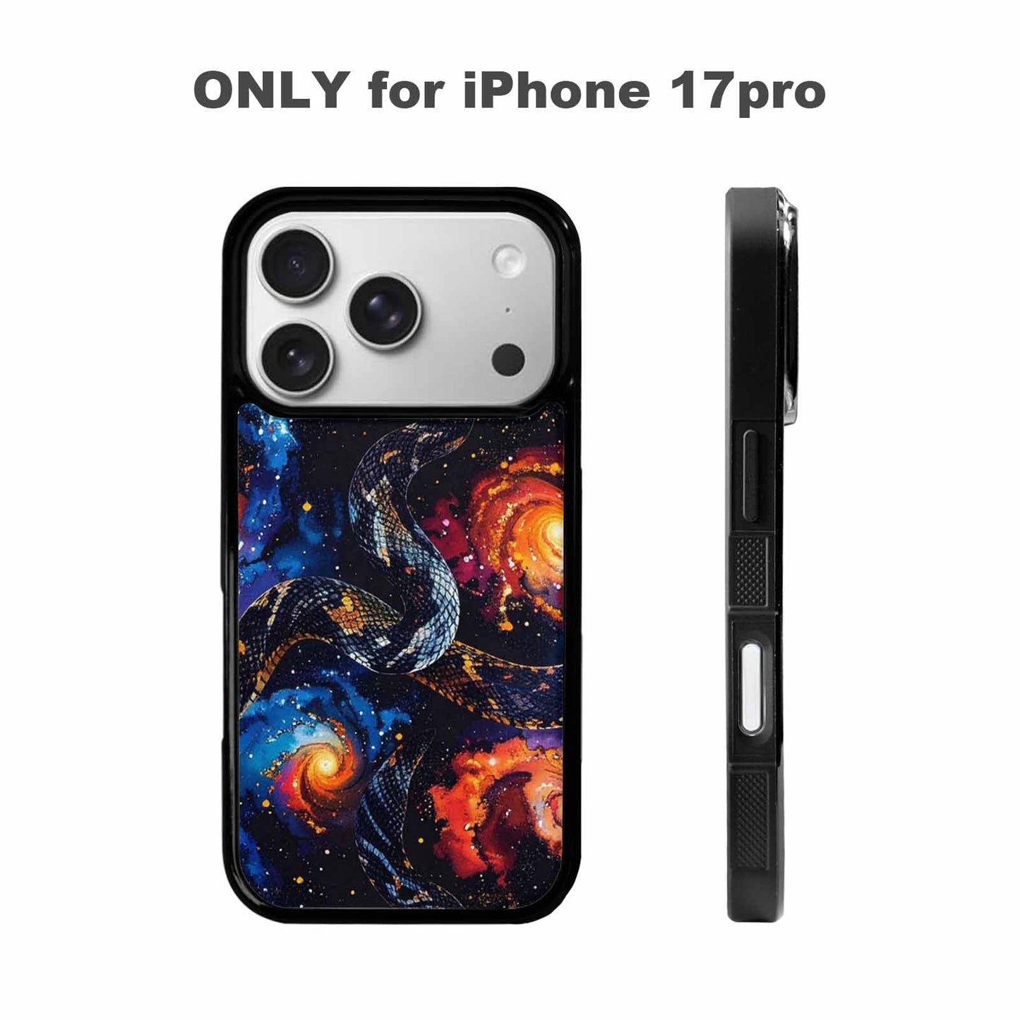 iPhone 17 Pro Case — Galaxy Snake Print Galaxy Space, Custom Phone Case