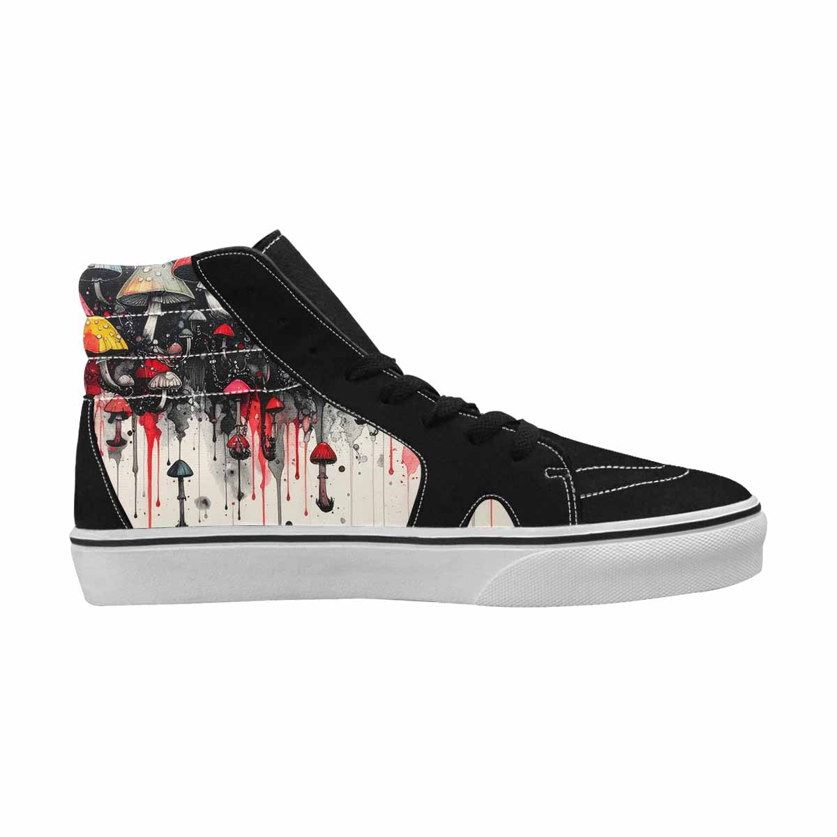 MEN'S Rainbow Drip Mushrooms High Top Canvas Neon Fantasy Shoes