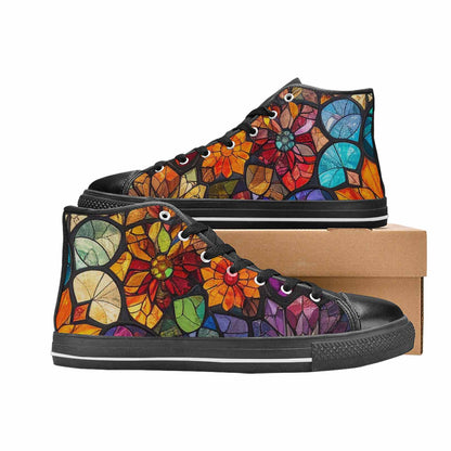 MEN'S Stained Glass Kaleidoscope High Top Canvas Grunge Shoes