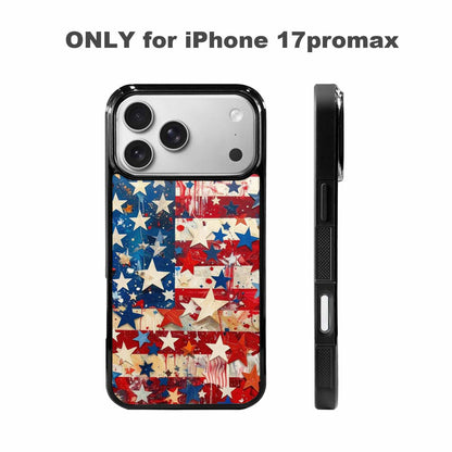 iPhone 17 Pro Max Case — Patriotic Stars And Stripes Galaxy Space, Customized Protective Case