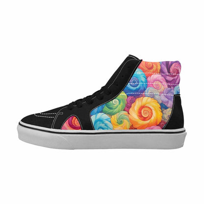 MEN'S Tie Dye Swirls Tie High Top Canvas Grunge Shoes