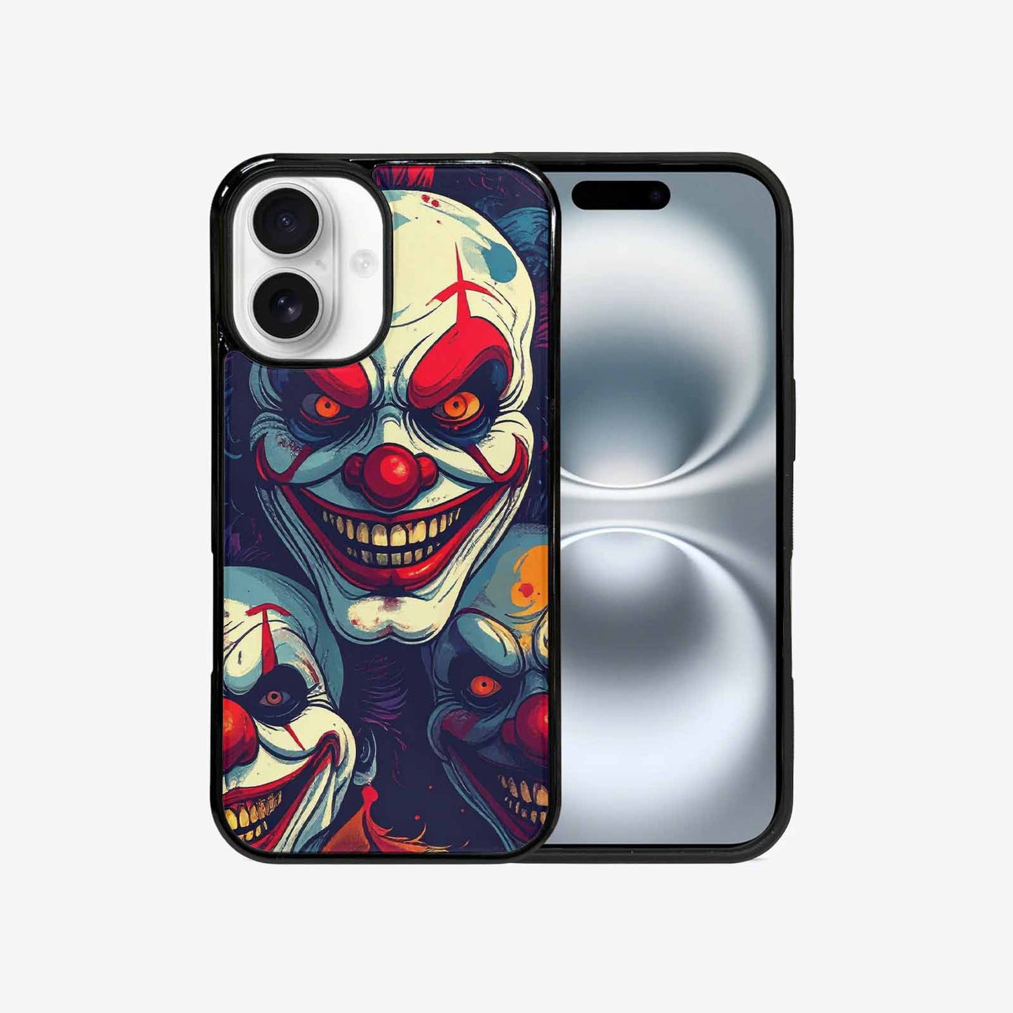iPhone 16 Case — Evil Clown Cartoon, Unique Phone Case Design