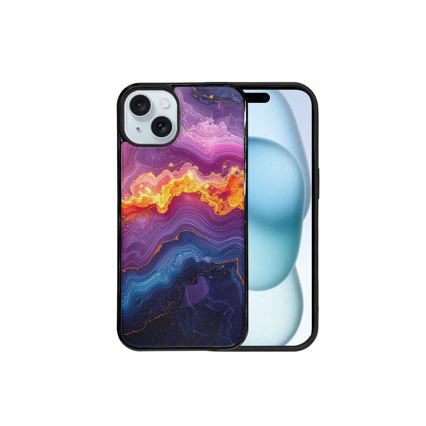 iPhone 15 Plus Case — Psychedelic Marble Tessellation, Customized Protective Case