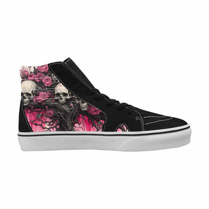 MEN'S Skull Roses High Top Canvas Kaleidoscope Custom Sneakers