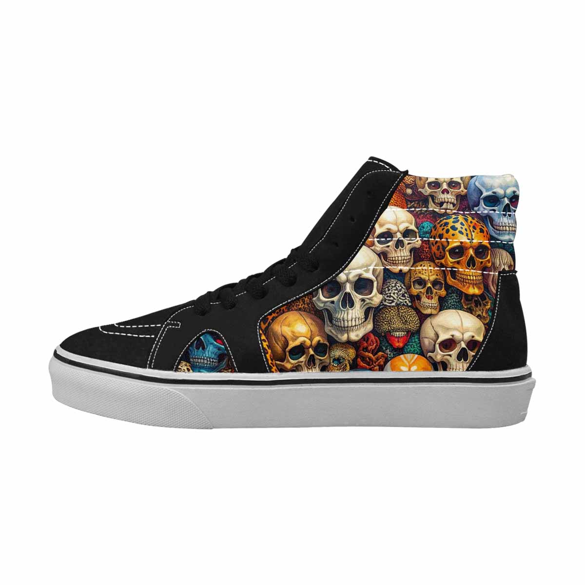 MEN'S Skulls  Animal Print High Top Canvas Vibrant Chaos Custom Sneakers
