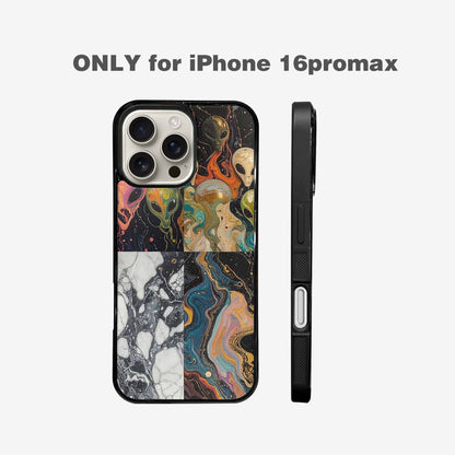 iPhone 16 Pro Max Case — Aliens Marblealiens Pattern Onb, Custom Phone Case