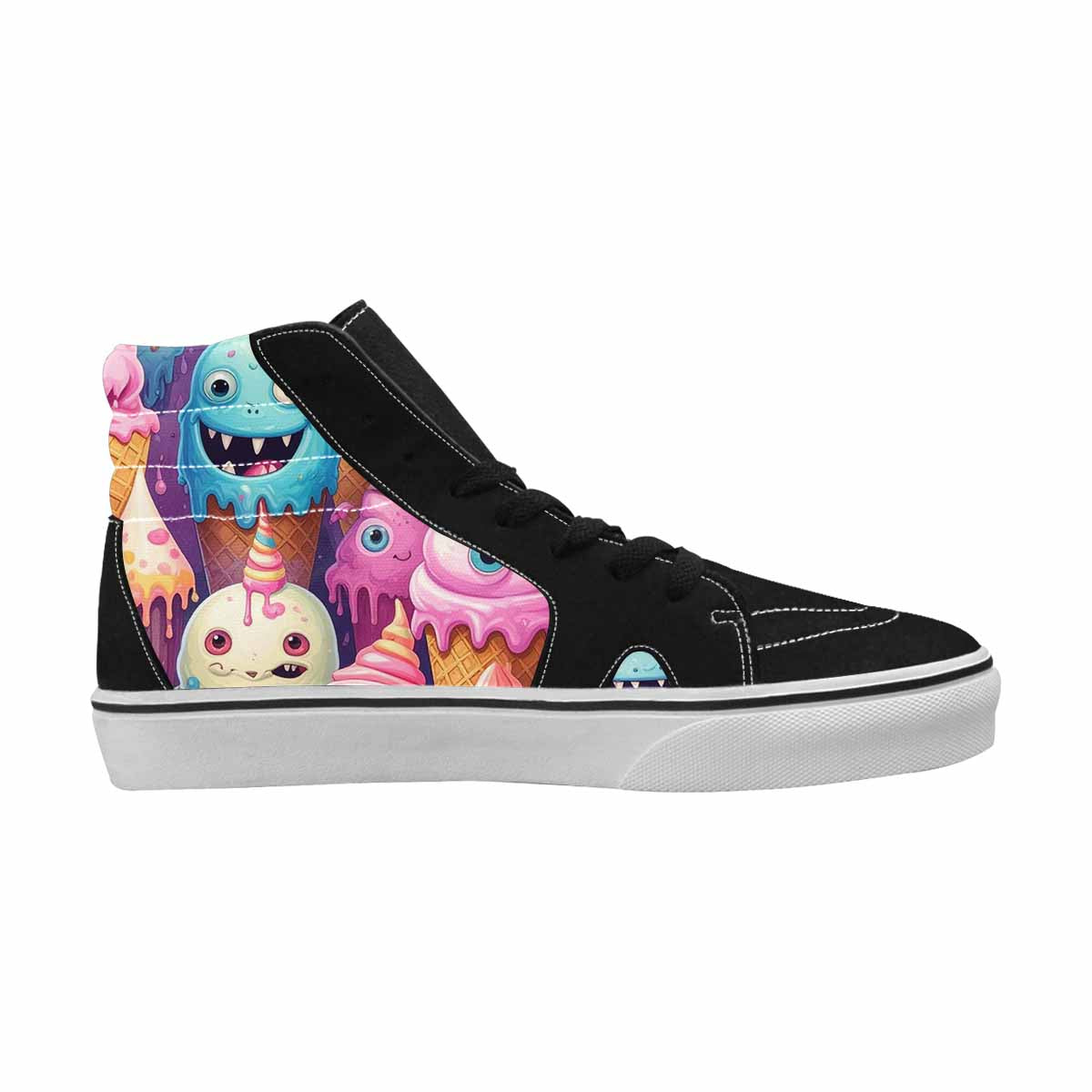 WOMEN'S Melting Icecream Cone Monster High Top Canvas Y2K Custom Shoes