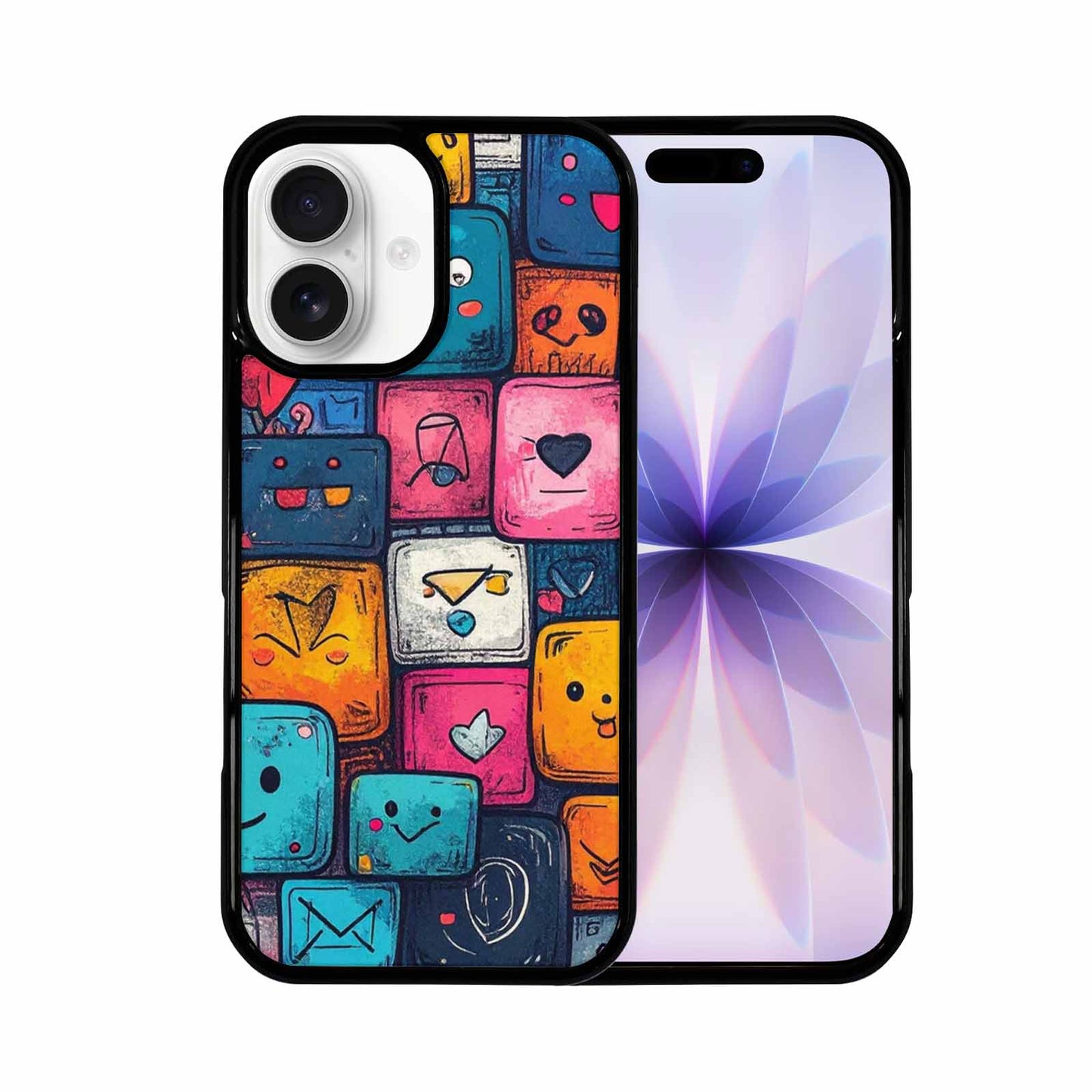 iPhone 17 Case — Hand Drawn Icon Doodle Original Art, Custom Printed Phone Case