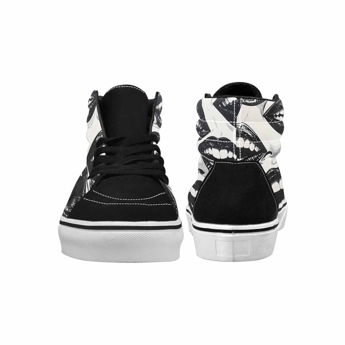 WOMEN'S Googly Cartoon Mouths High Top Canvas Dreamcore Custom Shoes