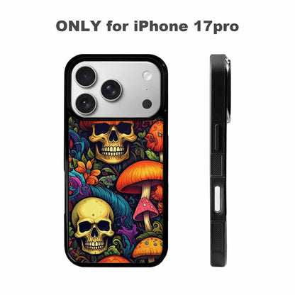 iPhone 17 Pro Case — Mushrooms And Skulls Gothic Skulls, Custom Made Phone Cover