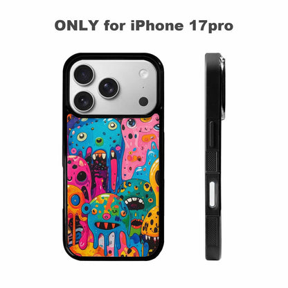 iPhone 17 Pro Case — Melting Aliens Pattern Hundreds Of Alien, Original Design Phone Case
