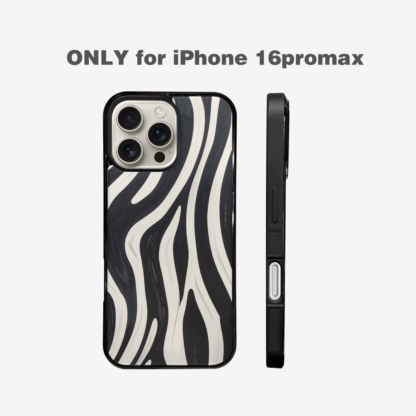 iPhone 16 Pro Max Case — Modern Zebra Stripe Custom Personalized Phone, Custom Print Case Cover