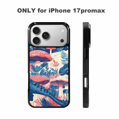iPhone 17 Pro Max Case — Vintage Dinosaurs Mushroom Retro Vintage, Custom Designed Case Cover