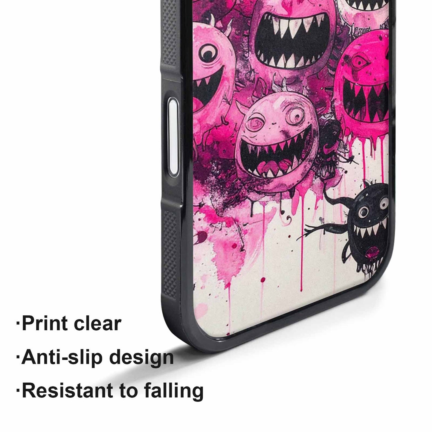 iPhone 17 Air Case — Black Pink Ink Monsters General Cartoon, Custom Made Phone Cover
