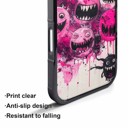 iPhone 17 Air Case — Black Pink Ink Monsters General Cartoon, Custom Made Phone Cover