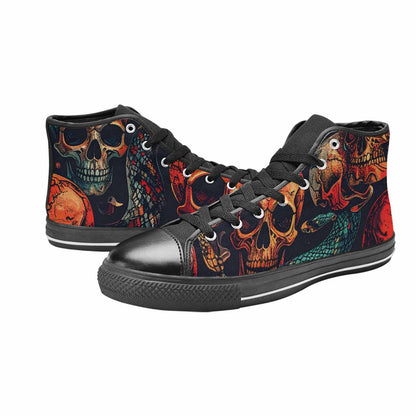 MEN'S Snake Skulls Print High Top Canvas Dark Academia Shoes