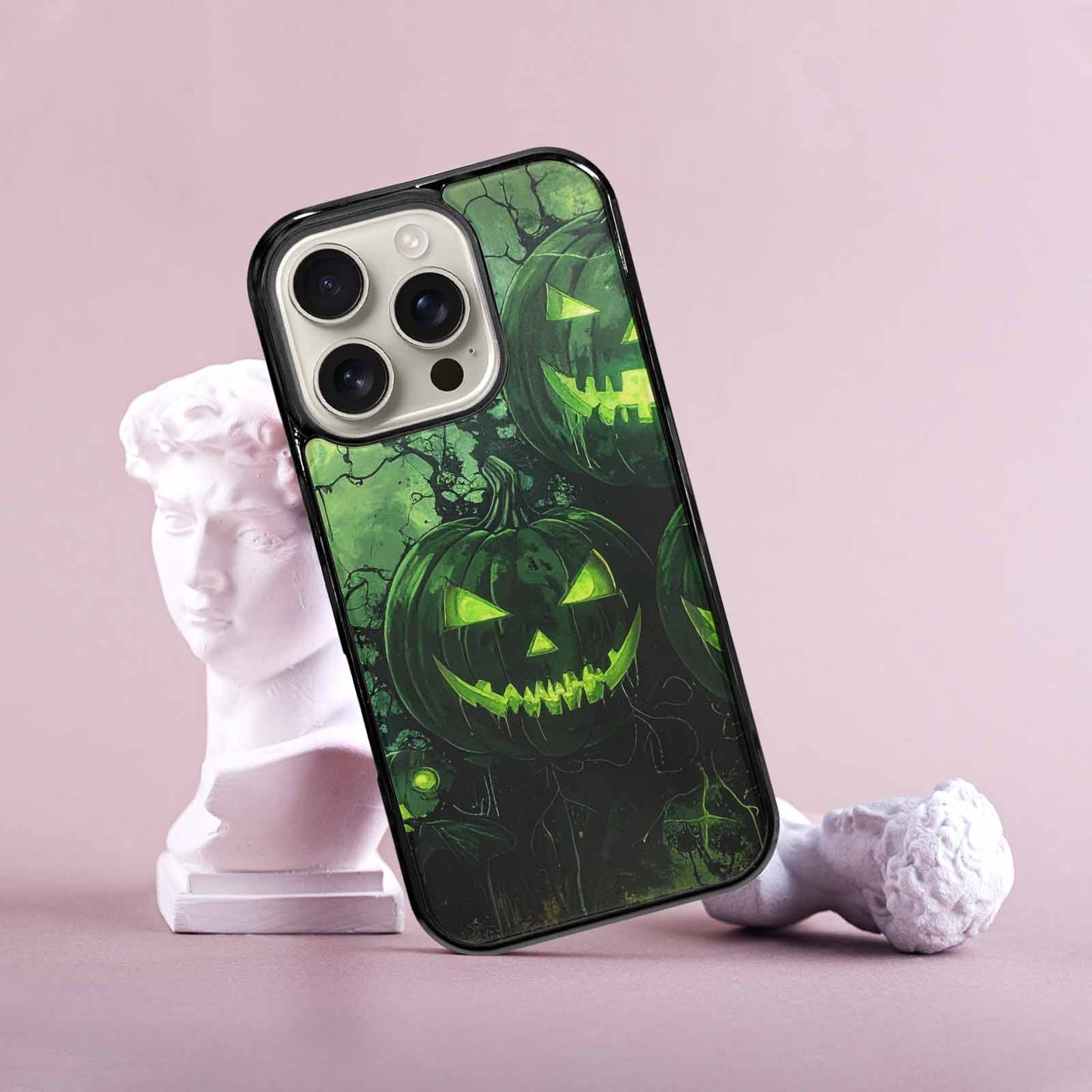 iPhone 16 Pro Case — Halloween Glowing Jackolantern Personalized Phone Cover, Customized Protective Case