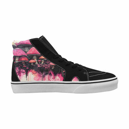 MEN'S Rainbow Drip Mushrooms High Top Canvas Vibrant Chaos Custom Sneakers