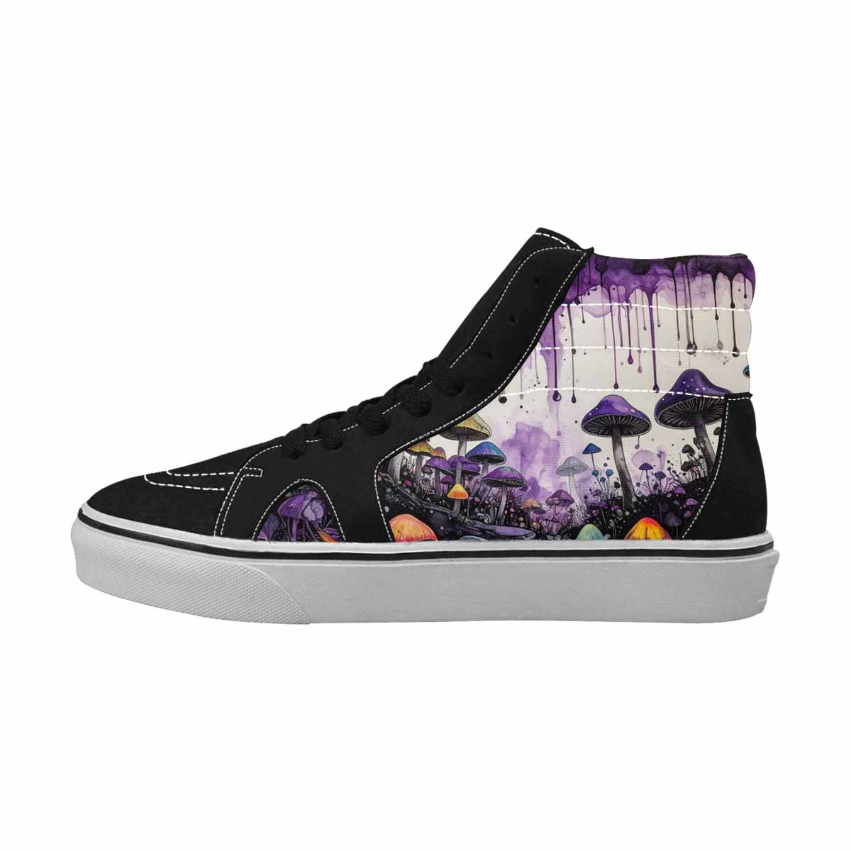 MEN'S Rainbow Drip Mushrooms High Top Canvas Grunge Shoes