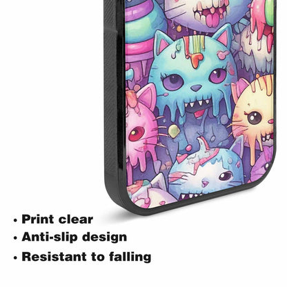 iPhone 15 Plus Case — Pastel Gore Cat Character Pattern Hundreds, Customized Protective Case