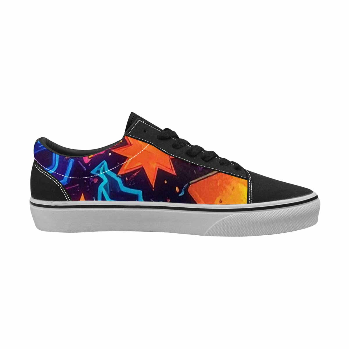 WOMEN'S 80s Retro Motif Lace-Up Canvas Neon Fantasy Custom Shoes
