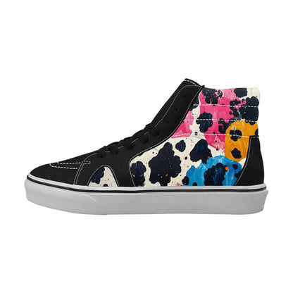 WOMEN'S Cow Animal Print High Top Canvas Cottagecore Shoes