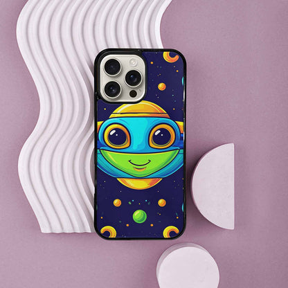 iPhone 16 Pro Max Case — Alien Ufo Cartoon Art Pattern, Original Design Phone Case