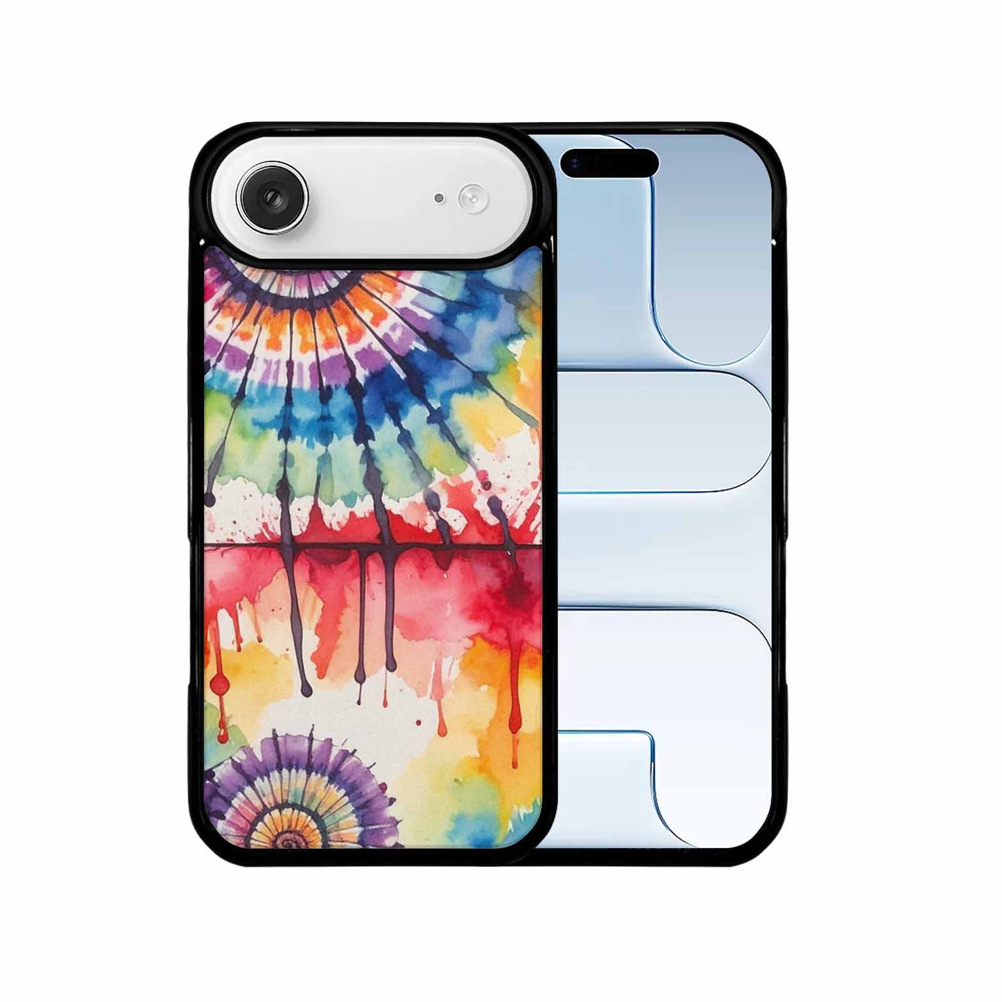 iPhone 17 Air Case — Tie Dye Swirls Black Red Tie, Custom Printed Phone Case