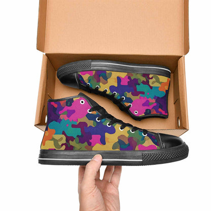 MEN'S Military Camouflage Blotch High Top Canvas Vivid Sneakers