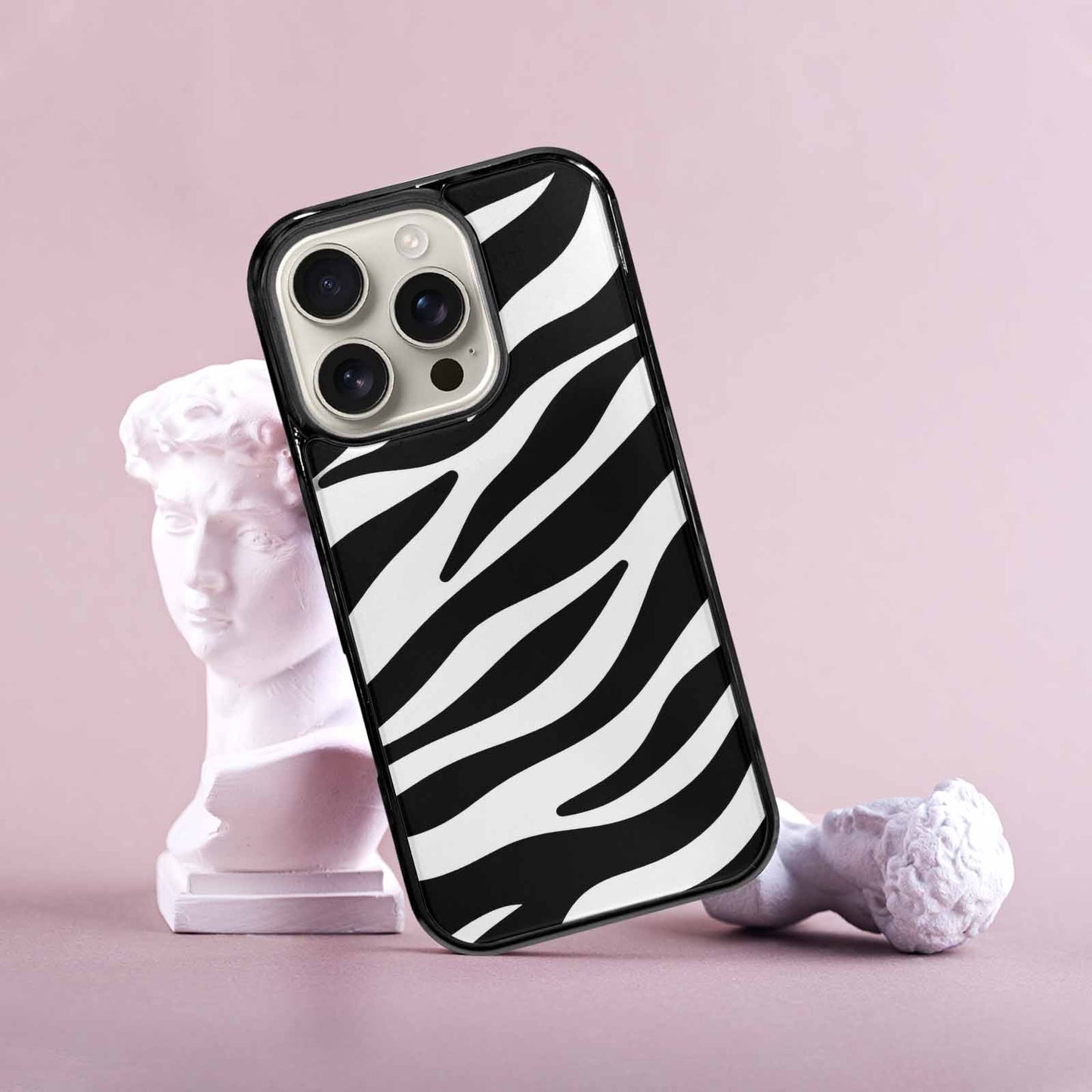 iPhone 16 Pro Case — Zebra Print Black White Custom, Customized Protective Case
