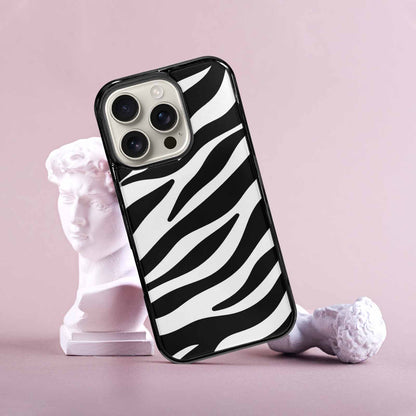 iPhone 16 Pro Case — Zebra Print Black White Custom, Customized Protective Case
